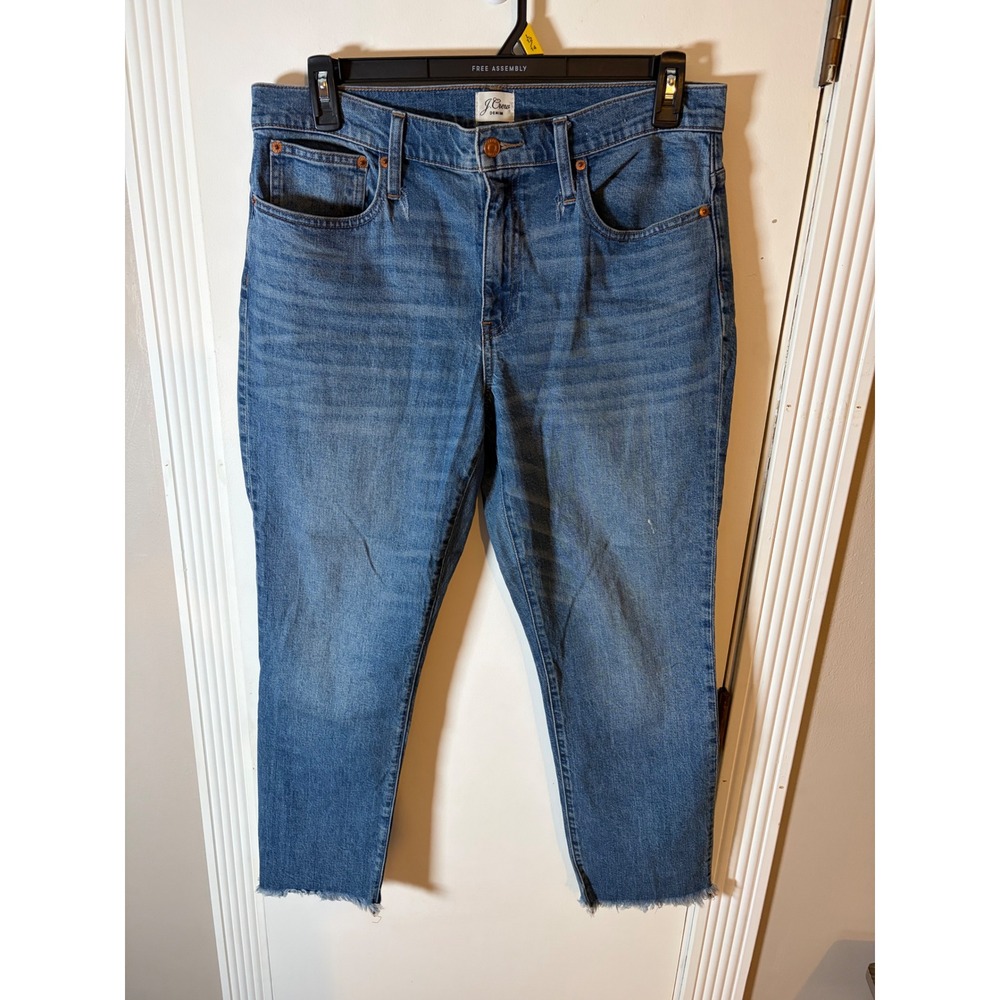 J.Crew Denim Womens Size 30 Medium Wash Raw Hem High Rise Skinny Jeans